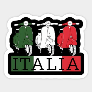 Italy Italian Flag Scooter Vespa Moped Rider Sticker